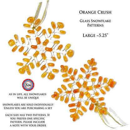 Copo de nieve de vidrio hecho a mano - Orange Crush - de studioTica