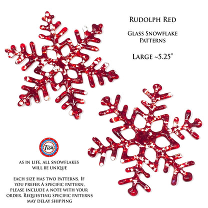 Copo de Nieve de Cristal Hecho a Mano - Rojo Rudolph - de studioTica