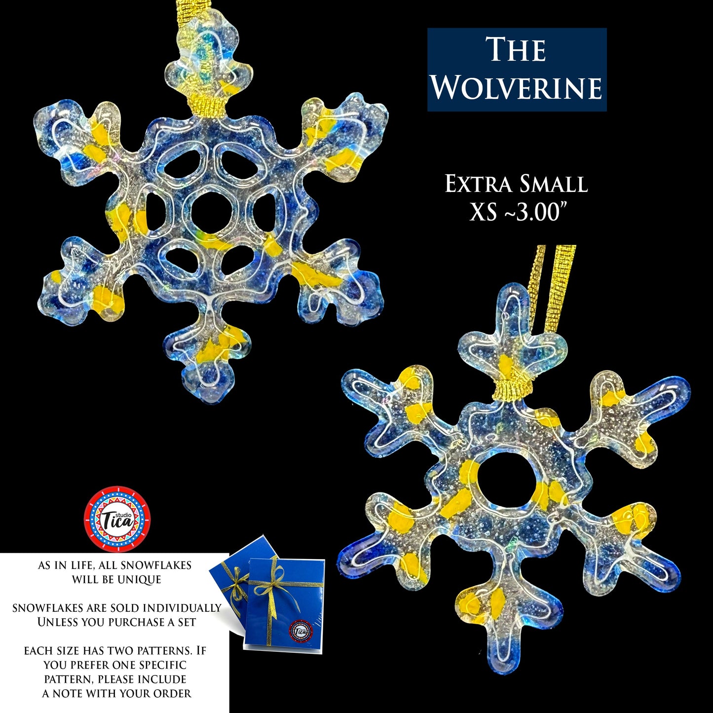 Copos de nieve de cristal hechos a mano - El Wolverine - de studioTica