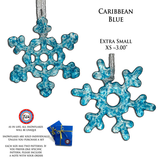 Handmade Glass Snowflake - Caribbean Blue - by studioTica - Tampa Home & Garden Store