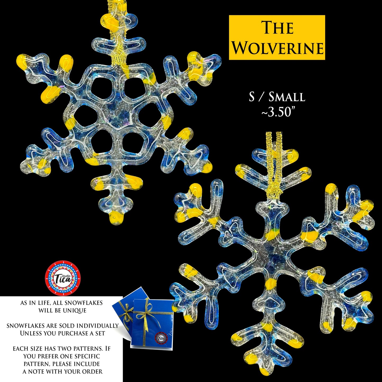 Copos de nieve de cristal hechos a mano - El Wolverine - de studioTica
