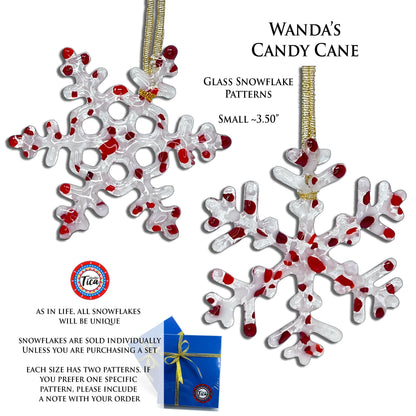 Copo de Nieve de Cristal Hecho a Mano - Wanda's Candy Cane - de studioTica