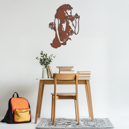 Skeleton Embrace Rose Lady Metal Wall Art – Romantic Gothic Silhouette Decor- KAF632 - Tampa Home & Garden Store