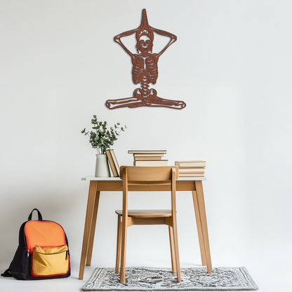 Skeleton Yoga Pose Metal Wall Art – Gothic Meditation Decor for Yoga Lovers- KAF621 - Tampa Home & Garden Store