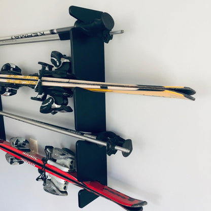 Ski Wall Rack for Snow & Water Skis – Indoor Storage for Garage, Basement, or Home