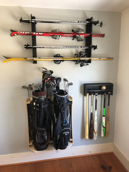 Ski Wall Rack for Snow & Water Skis – Indoor Storage for Garage, Basement, or Home