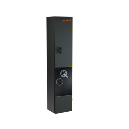 Avatar Ski 4 Storage Box black metal with orange Avatar logo on Tampa Home & Garden Store