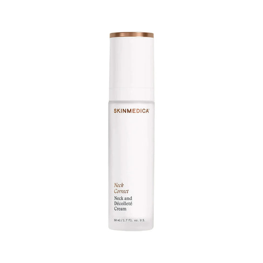 SkinMedica Neck Correct neck and décolleté cream bottle white with rose-gold cap on Tampa Home & Garden Store