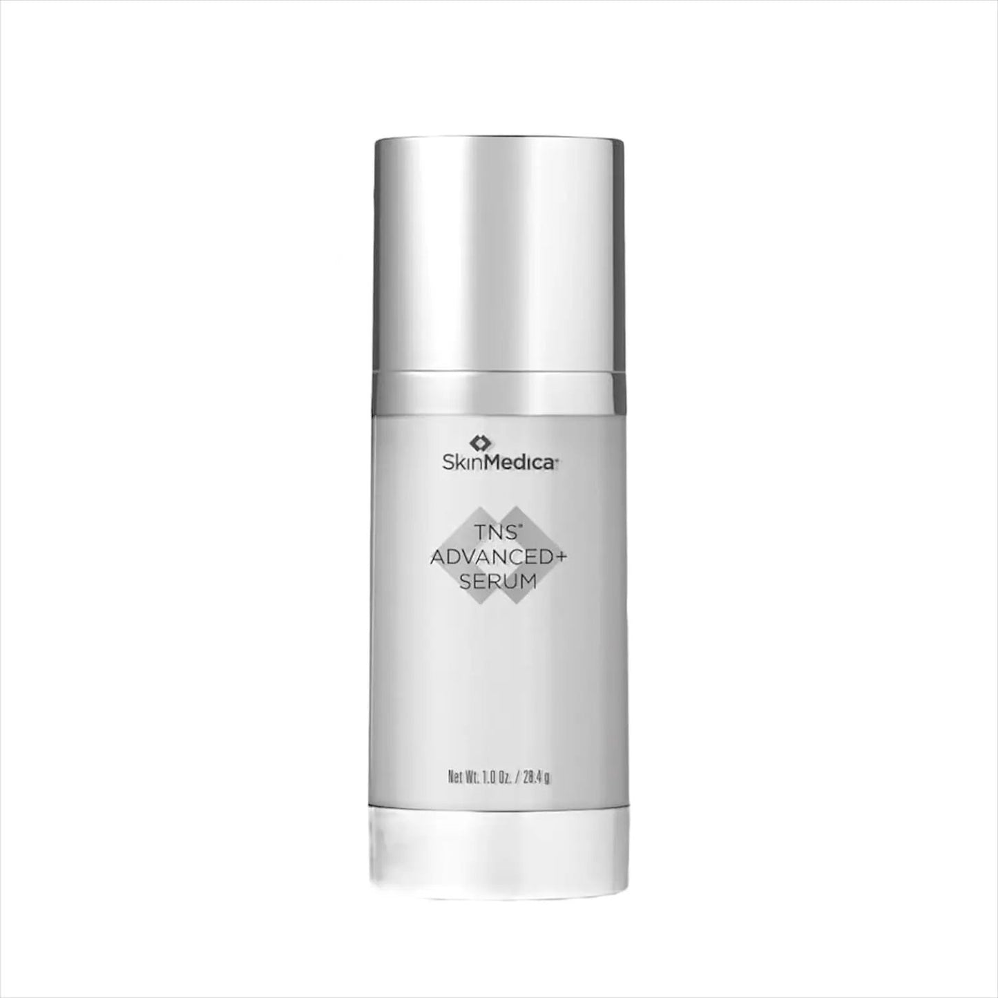 SkinMedica TNS Advanced+ Serum 1 Oz bottle in silver packaging, skincare face serum on Tampa Home & Garden Store