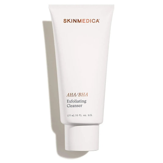 SkinMedica AHA/BHA Exfoliating Cleanser 6 oz white tube with copper logo facial cleanser on Tampa Home & Garden Store