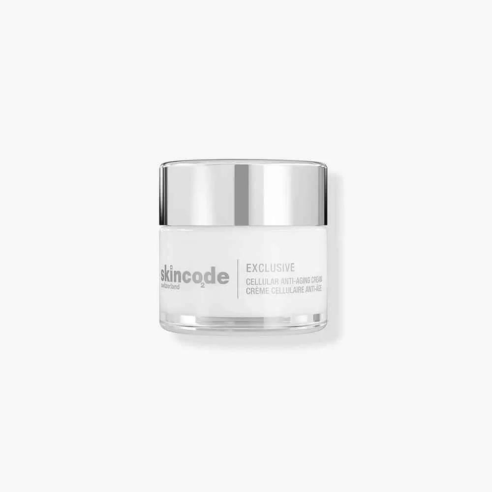 Skincode Cellular Anti-Aging Cream 50ML jar, white with silver lid, anti-aging moisturizer on Tampa Home & Garden Store