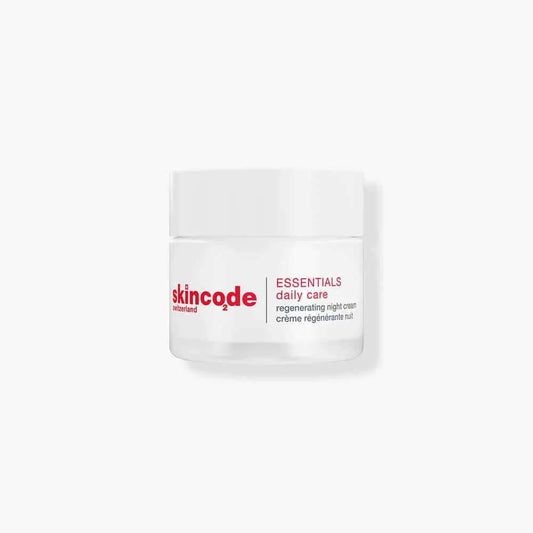 Skincode Regenerating Night Cream jar, white container with red Skincode logo on Tampa Home & Garden Store