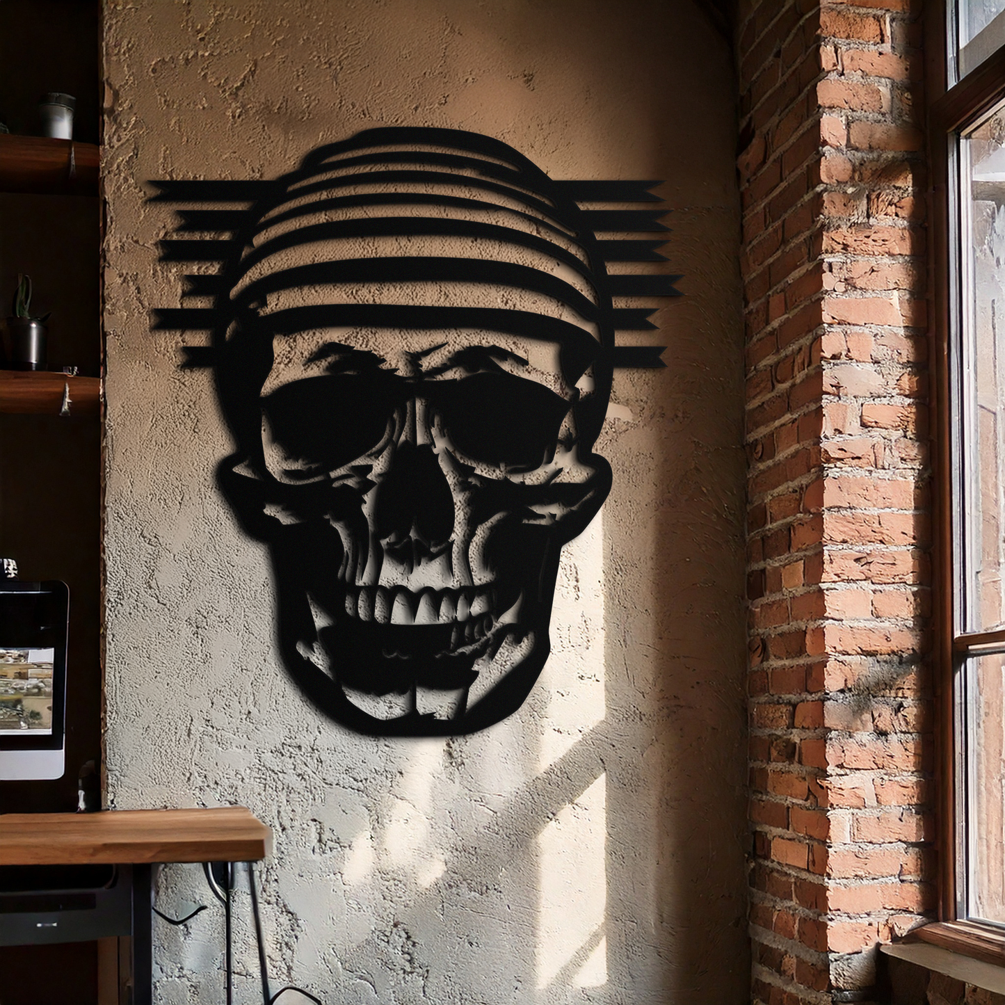 Skull Metal Wall Art - Bold and Edgy Steel Silhouette Decor- KAF477 - Tampa Home & Garden Store