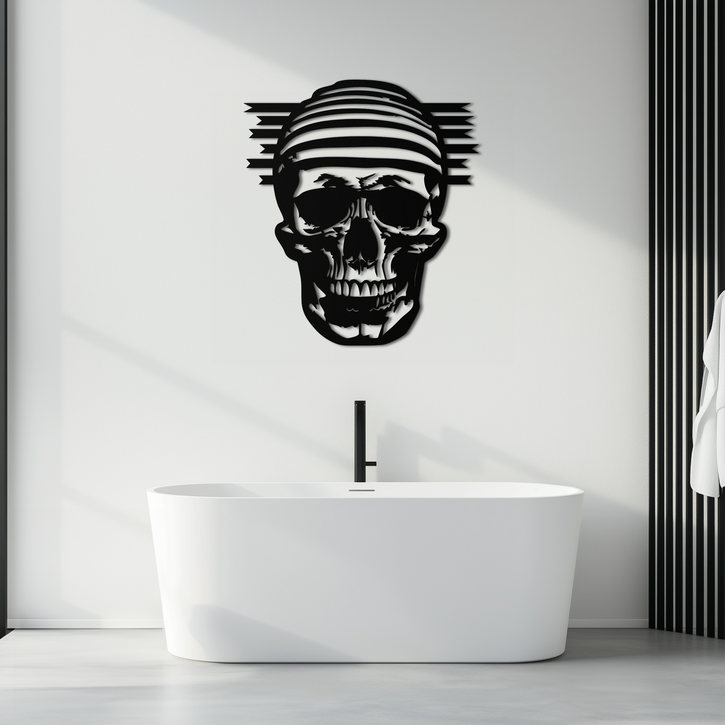 Skull Metal Wall Art - Bold and Edgy Steel Silhouette Decor- KAF477 - Tampa Home & Garden Store