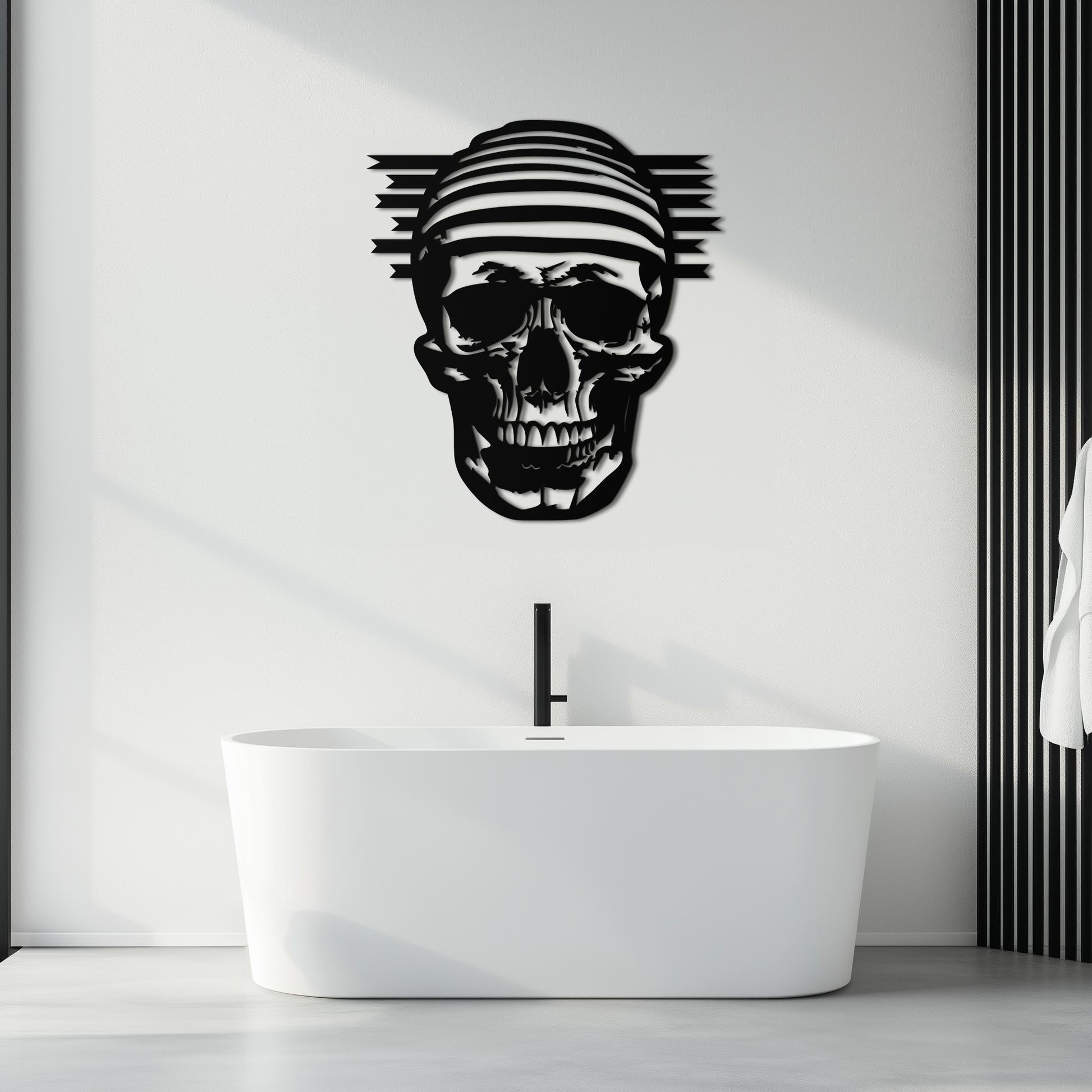 Skull Metal Wall Art - Bold and Edgy Steel Silhouette Decor- KAF477 - Tampa Home & Garden Store