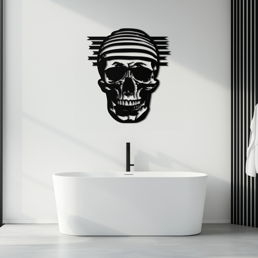 Skull Metal Wall Art - Bold and Edgy Steel Silhouette Decor- KAF477 - Tampa Home & Garden Store