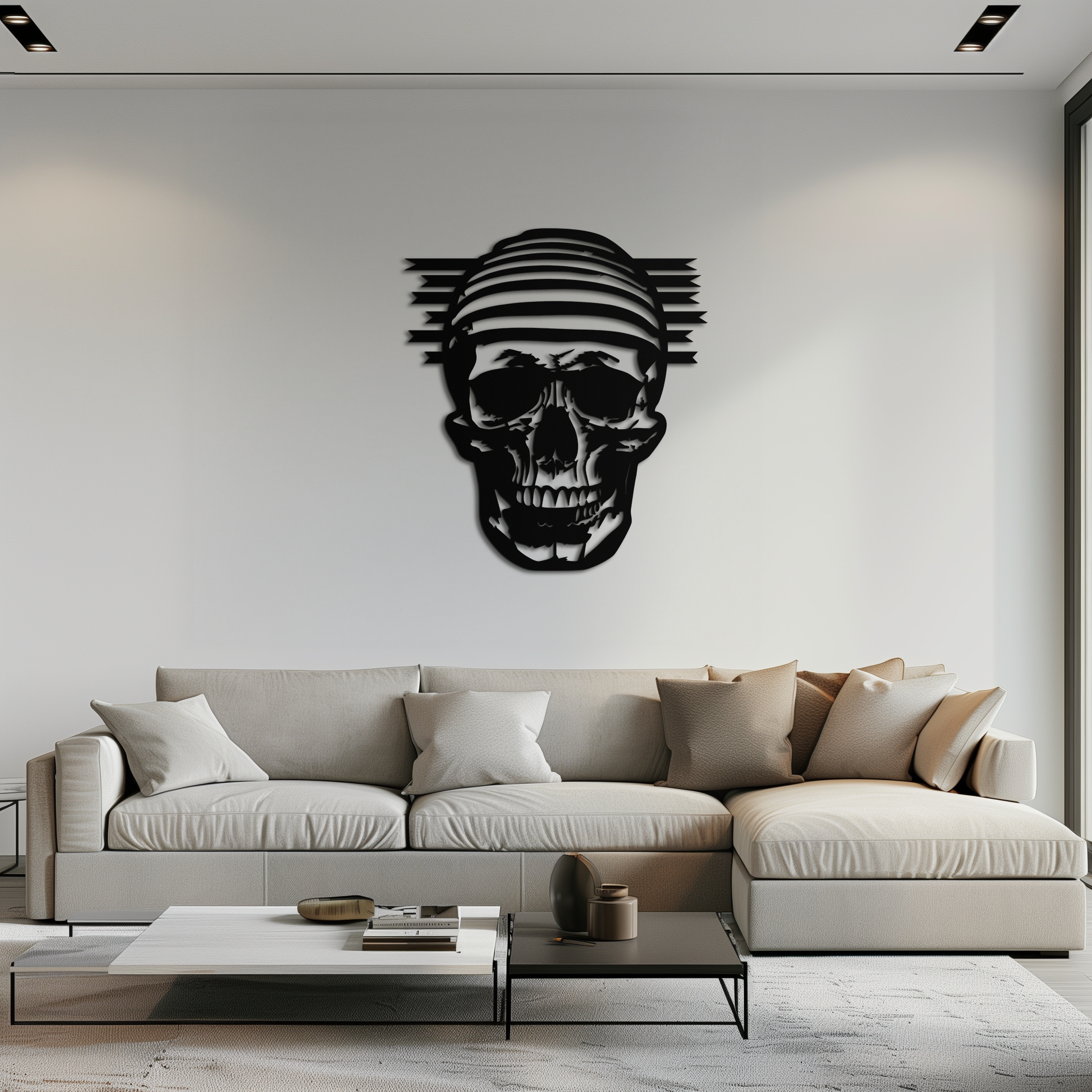 Skull Metal Wall Art - Bold and Edgy Steel Silhouette Decor- KAF477 - Tampa Home & Garden Store