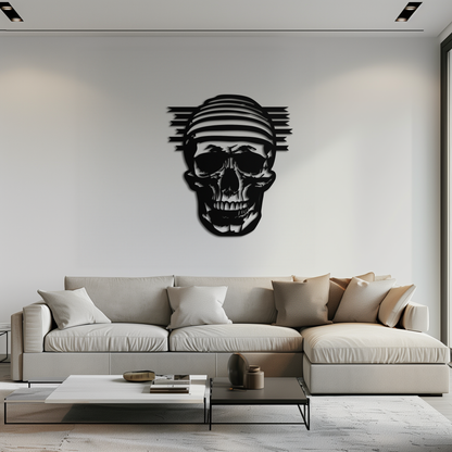 Skull Metal Wall Art - Bold and Edgy Steel Silhouette Decor- KAF477 - Tampa Home & Garden Store
