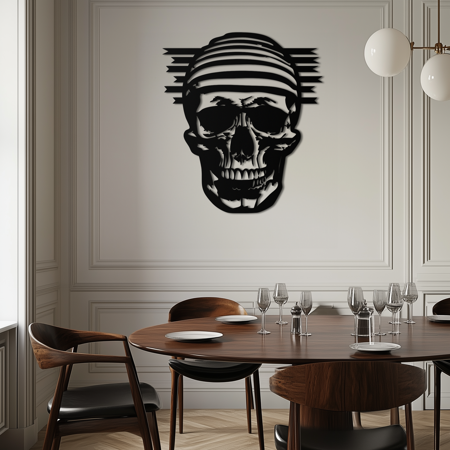 Skull Metal Wall Art - Bold and Edgy Steel Silhouette Decor- KAF477 - Tampa Home & Garden Store