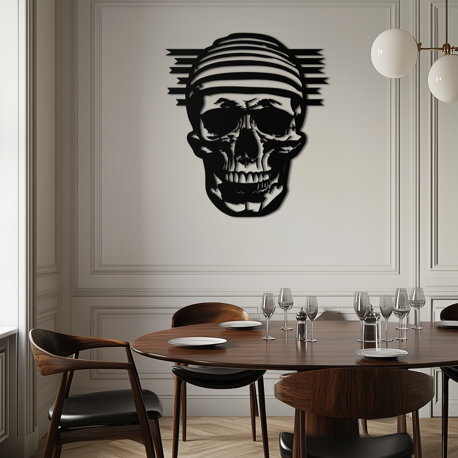 Skull Metal Wall Art - Bold and Edgy Steel Silhouette Decor- KAF477 - Tampa Home & Garden Store
