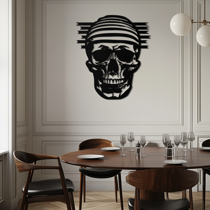 Skull Metal Wall Art - Bold and Edgy Steel Silhouette Decor- KAF477 - Tampa Home & Garden Store
