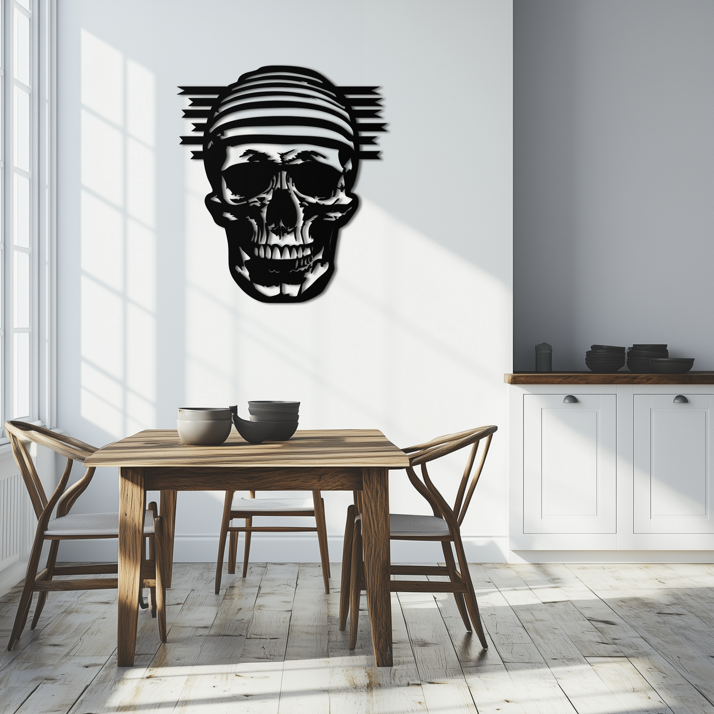 Skull Metal Wall Art - Bold and Edgy Steel Silhouette Decor- KAF477 - Tampa Home & Garden Store