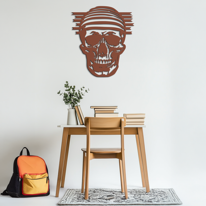 Skull Metal Wall Art - Bold and Edgy Steel Silhouette Decor- KAF477 - Tampa Home & Garden Store