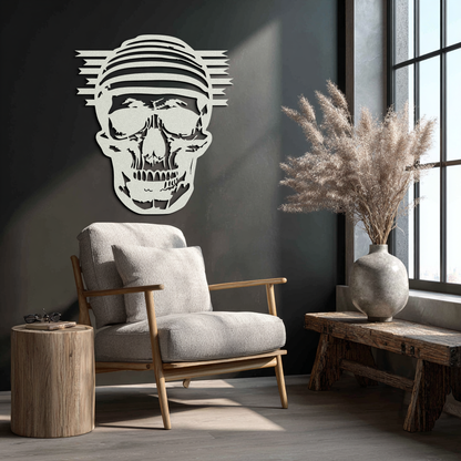 Skull Metal Wall Art - Bold and Edgy Steel Silhouette Decor- KAF477 - Tampa Home & Garden Store