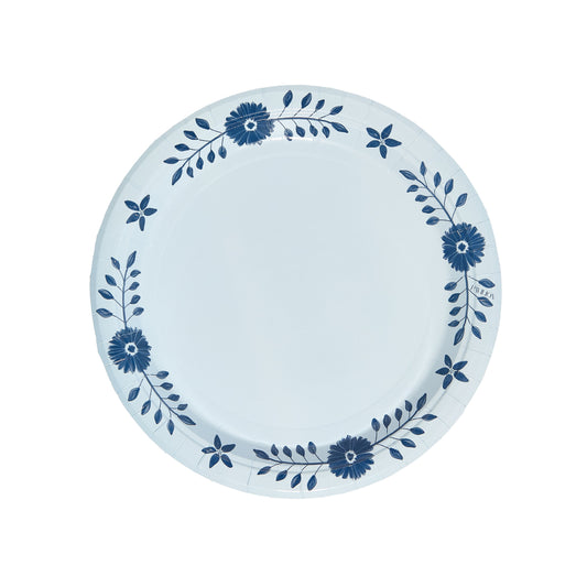 Sky and Navy Daisy Josephine Dinner Plates - 8 pack - Tampa Home & Garden Store