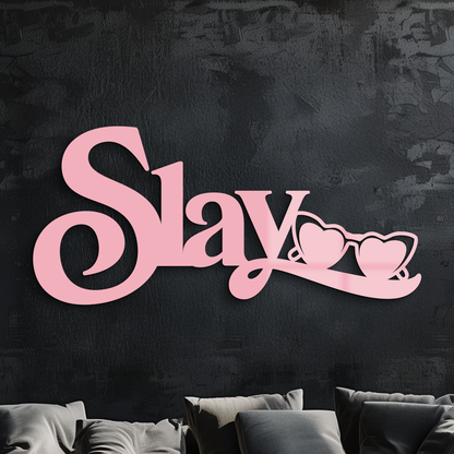 Slay Metal Wall Art – Heart Sunglasses Statement Design - KAFGP107 - Tampa Home & Garden Store