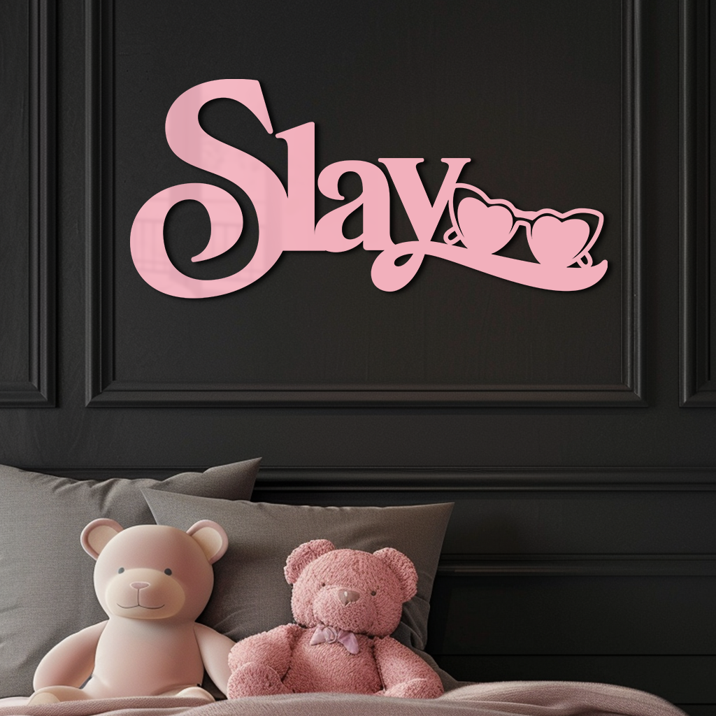 Slay Metal Wall Art – Heart Sunglasses Statement Design - KAFGP107 - Tampa Home & Garden Store
