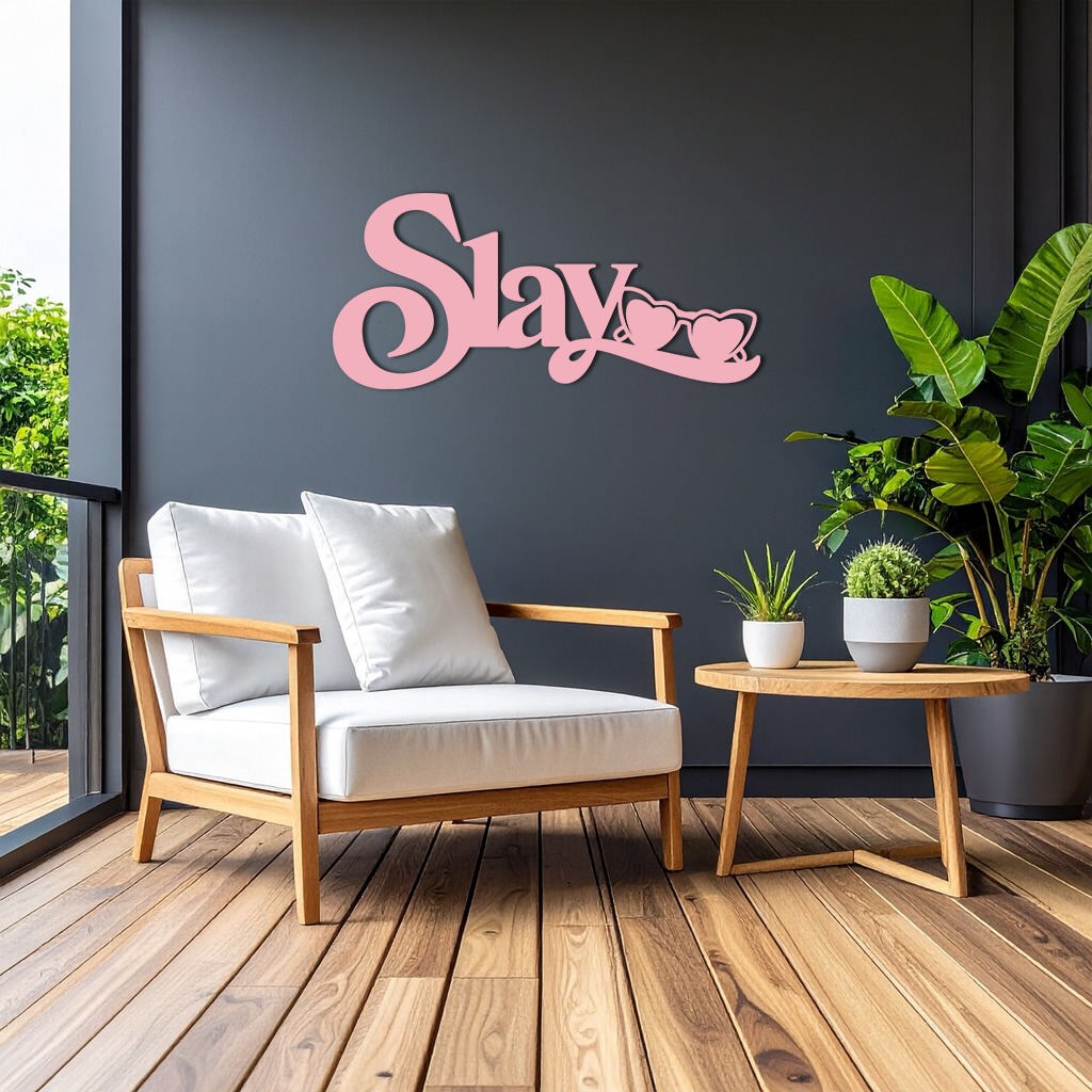 Slay Metal Wall Art – Heart Sunglasses Statement Design - KAFGP107 - Tampa Home & Garden Store