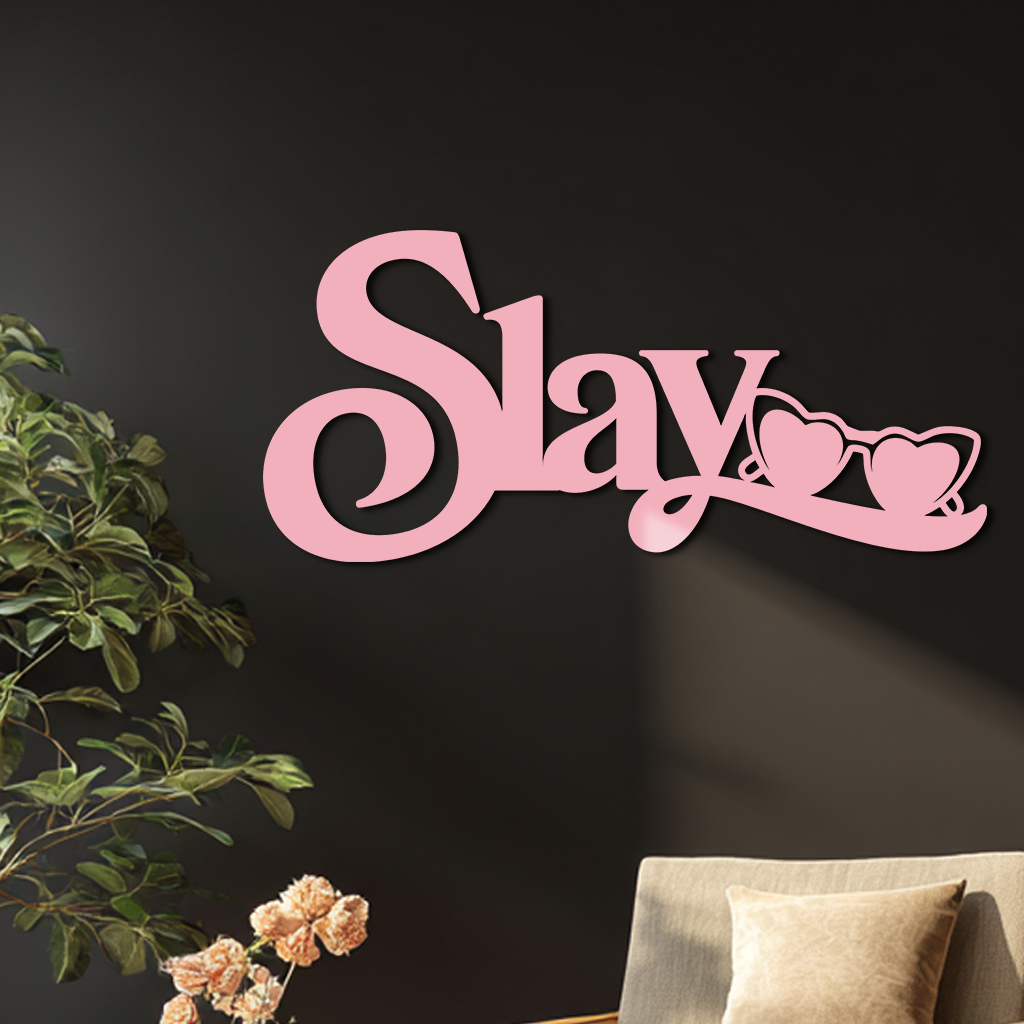 Slay Metal Wall Art – Heart Sunglasses Statement Design - KAFGP107 - Tampa Home & Garden Store