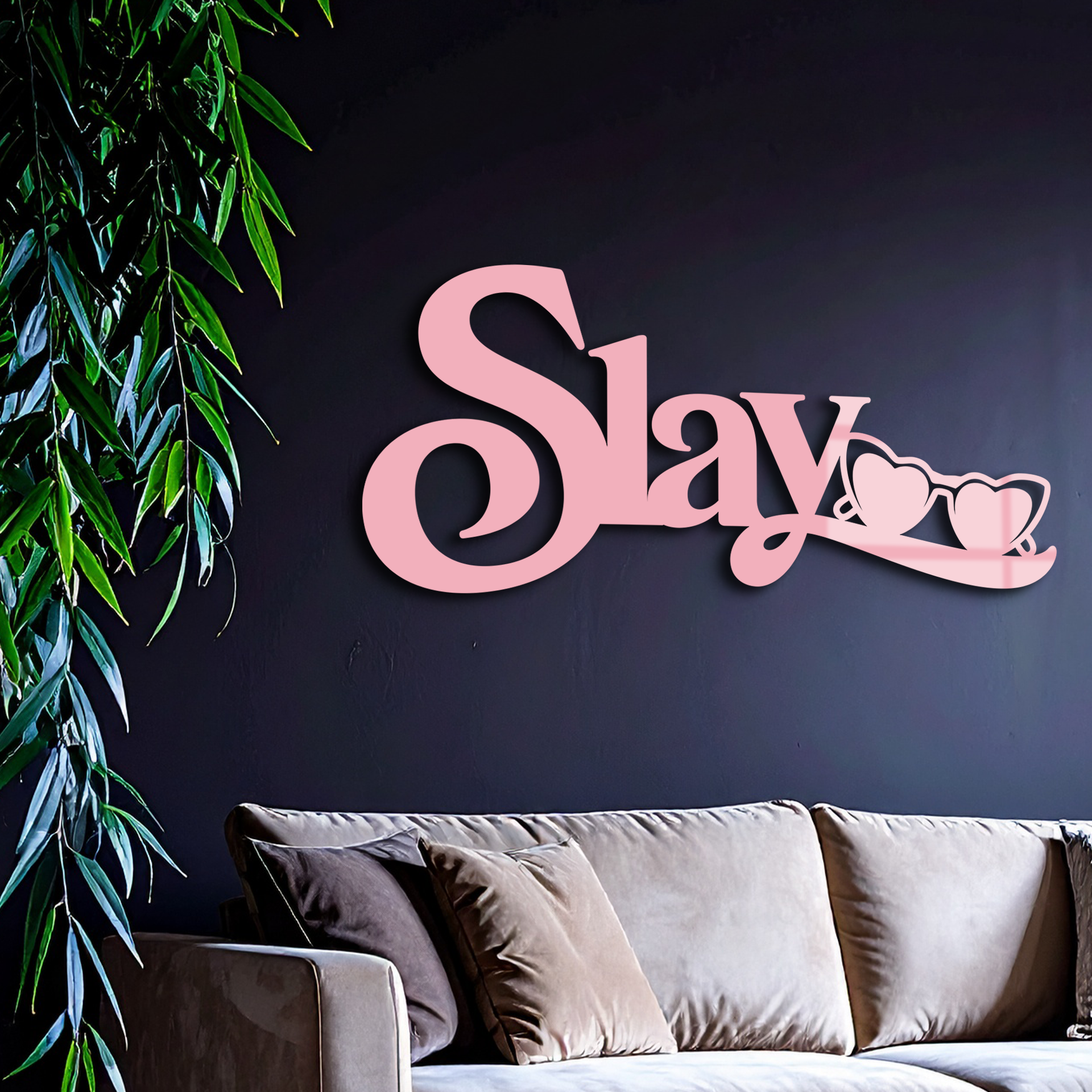Slay Metal Wall Art – Heart Sunglasses Statement Design - KAFGP107 - Tampa Home & Garden Store