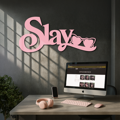Slay Metal Wall Art – Heart Sunglasses Statement Design - KAFGP107 - Tampa Home & Garden Store