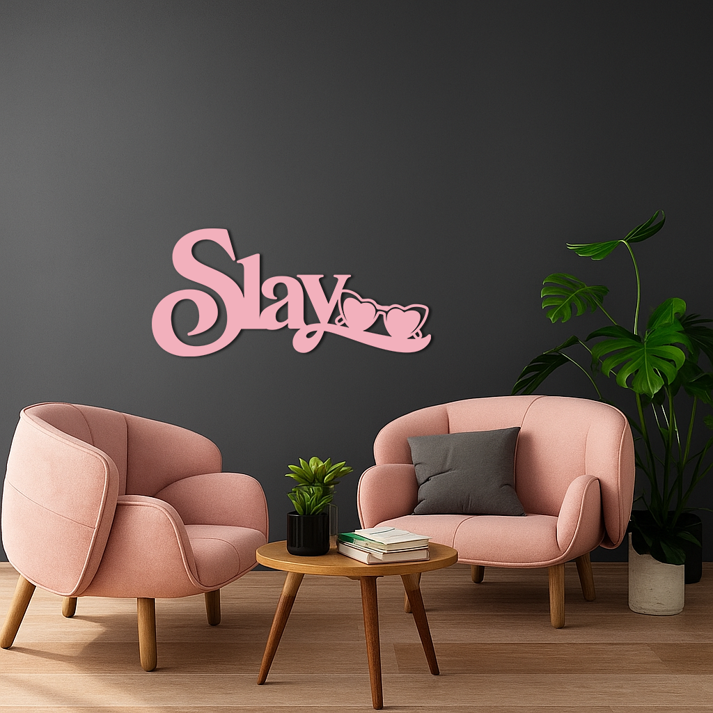Slay Metal Wall Art – Heart Sunglasses Statement Design - KAFGP107 - Tampa Home & Garden Store