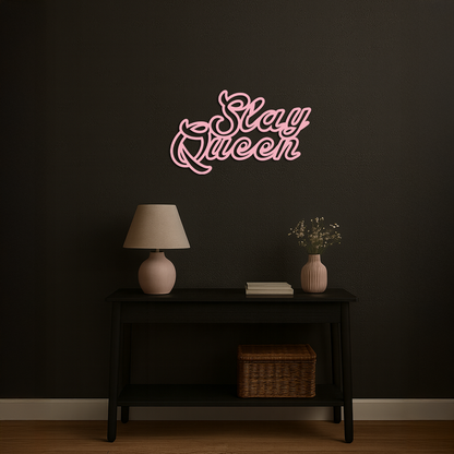 Slay Queen Typography Metal Wall Art – Feminine Empowerment Design - KAFGP106 - Tampa Home & Garden Store
