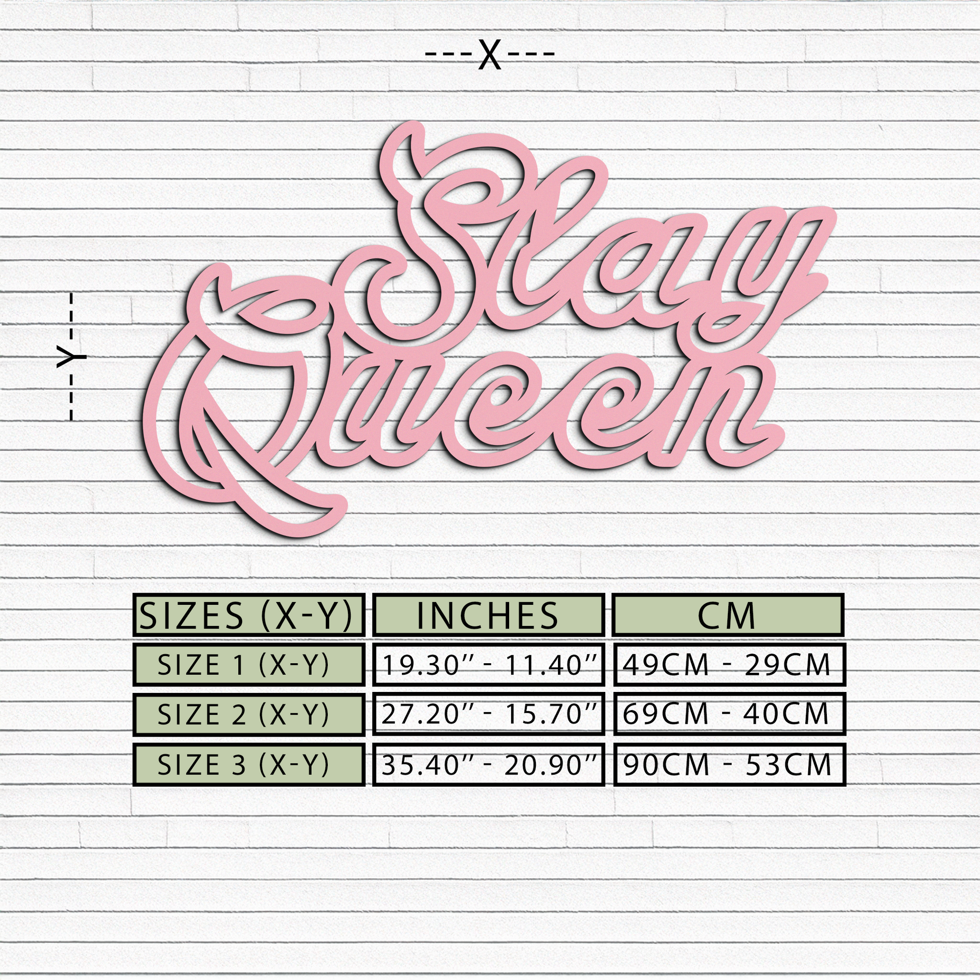 Slay Queen Typography Metal Wall Art – Feminine Empowerment Design - KAFGP106 - Tampa Home & Garden Store