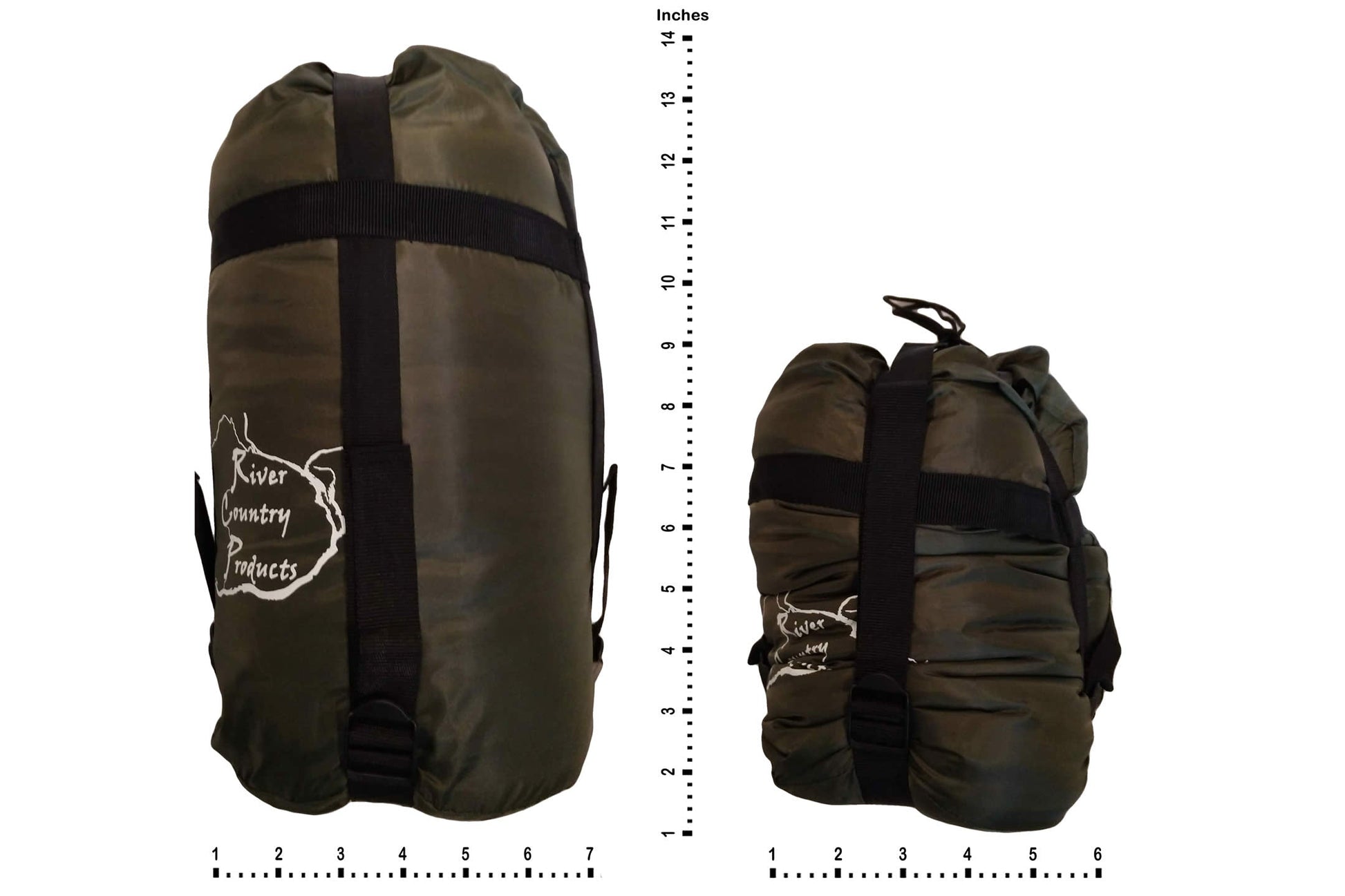 Insulated Sleeping Pad Pillow Set olive green with black straps River Country Gear 2-pack on Tampa Home & Garden Store