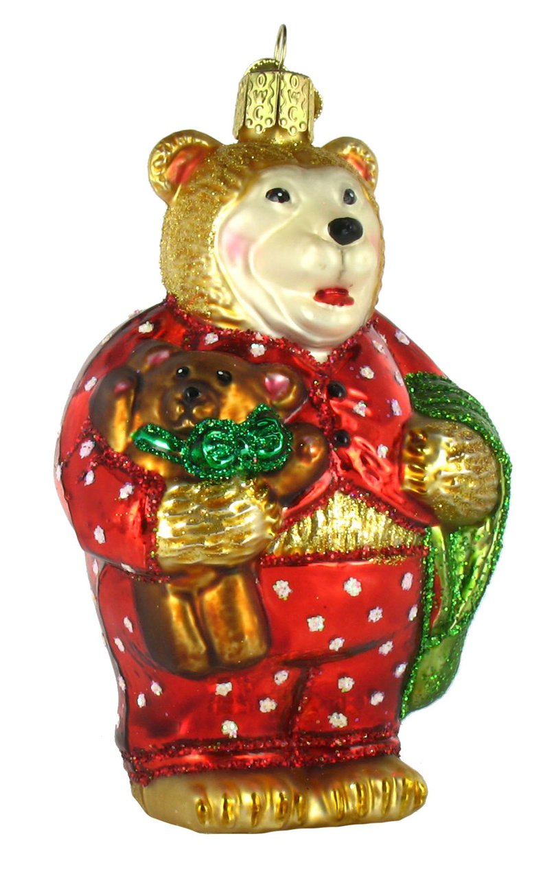 Sleepy Bear Glass Ornament - Tampa Home & Garden Store