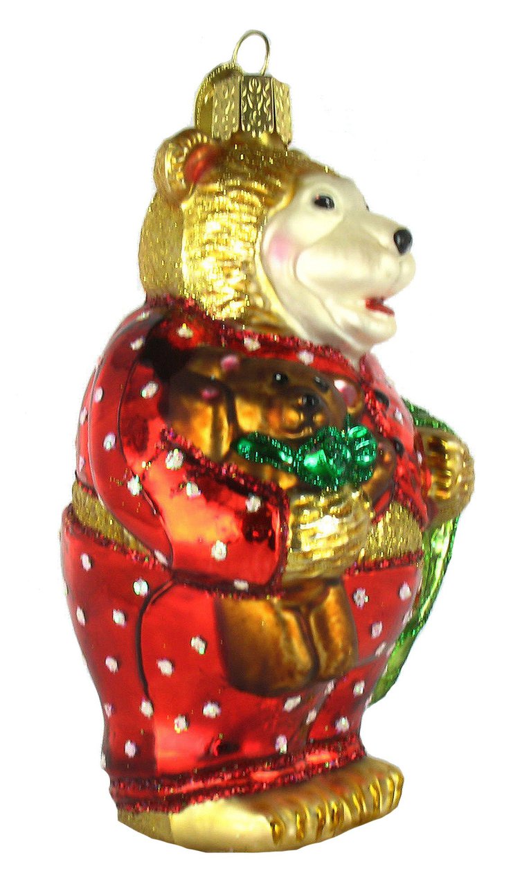 Sleepy Bear Glass Ornament - Tampa Home & Garden Store