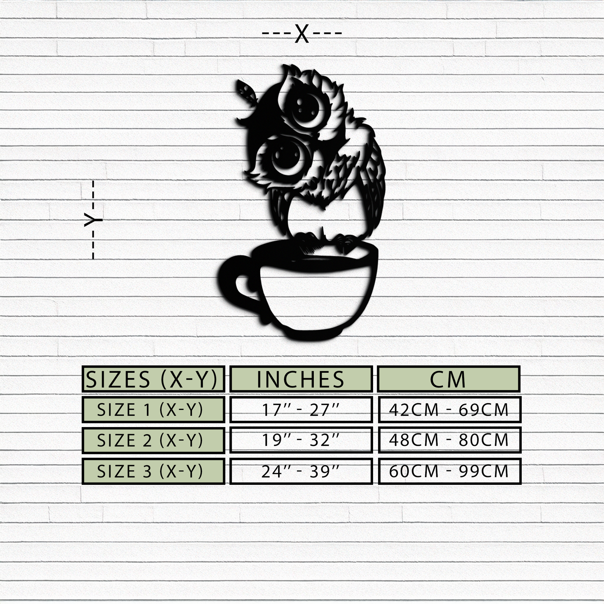 Sleepy Owl in Coffee Cup - Quirky Metal Wall Art for Coffee Lovers & Night Owls - KAF208 - Tampa Home & Garden Store