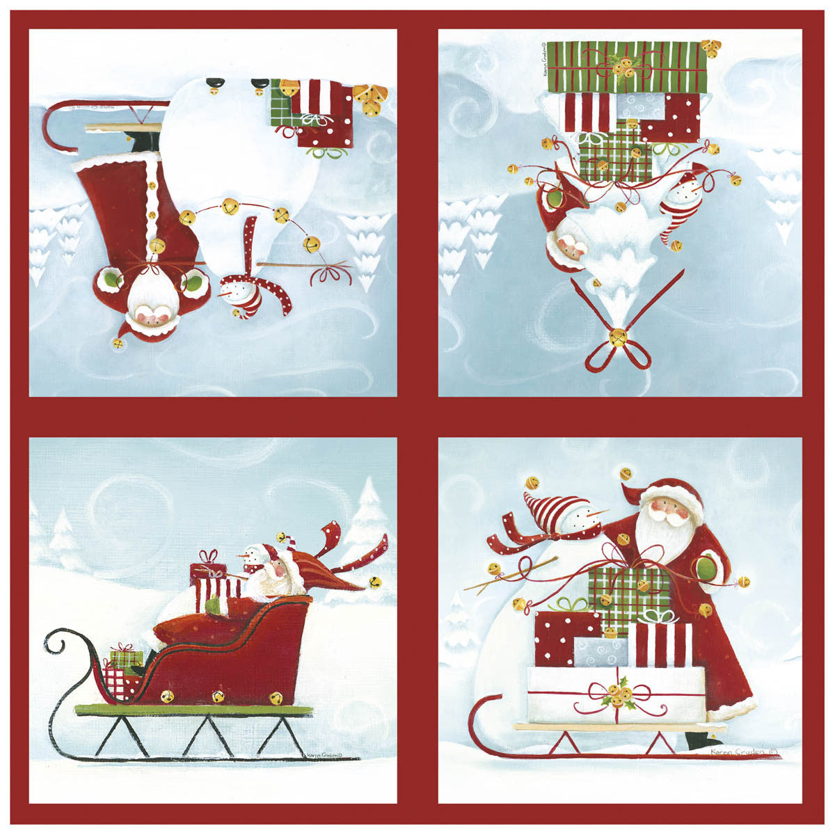 Sleigh Bells Paper Cocktail Napkin - Tampa Home & Garden Store