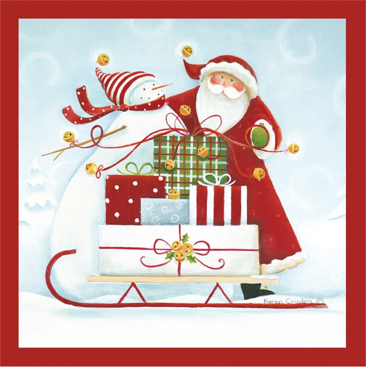 Sleigh Bells Paper Cocktail Napkin - Tampa Home & Garden Store