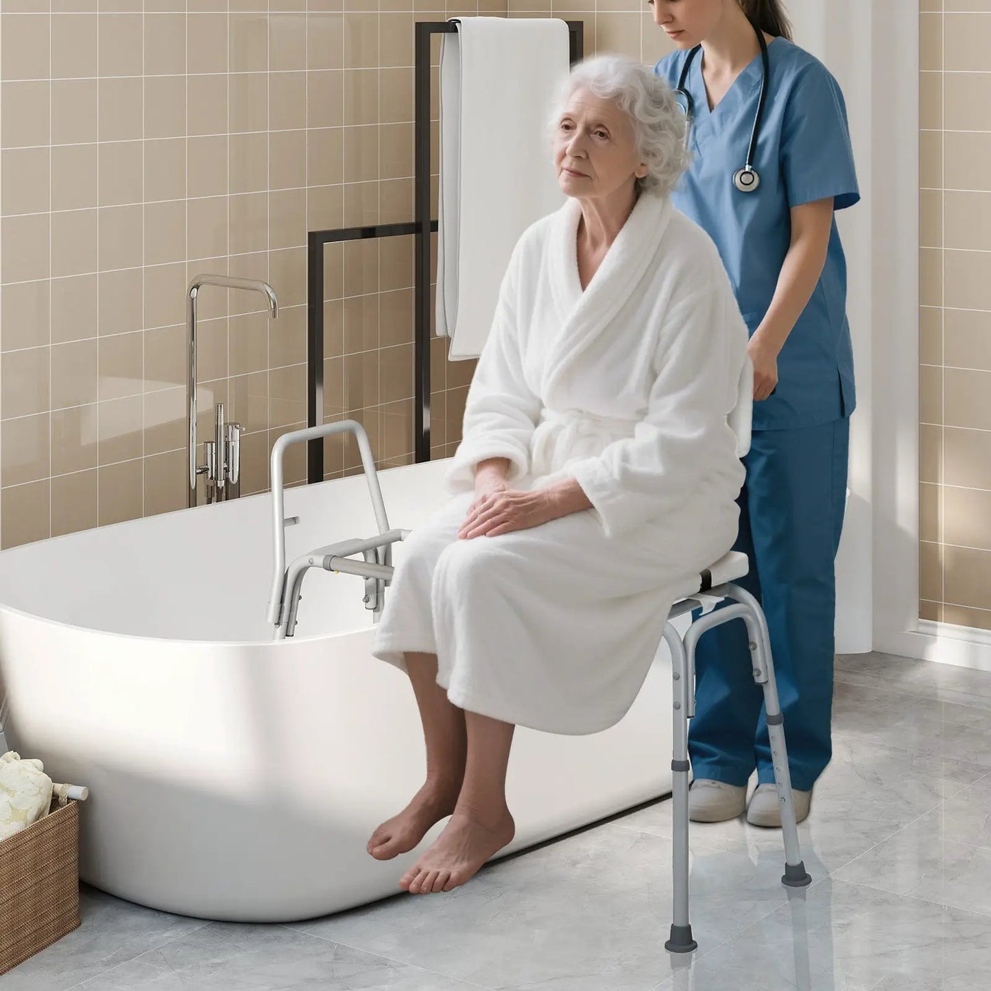 Sliding Tub Transfer Bench with Extra-Wide Seat