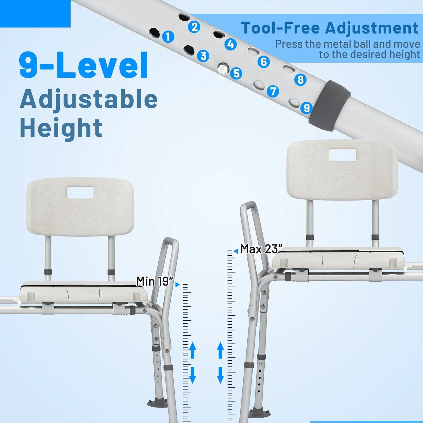Sliding Tub Transfer Bench with Extra-Wide Seat
