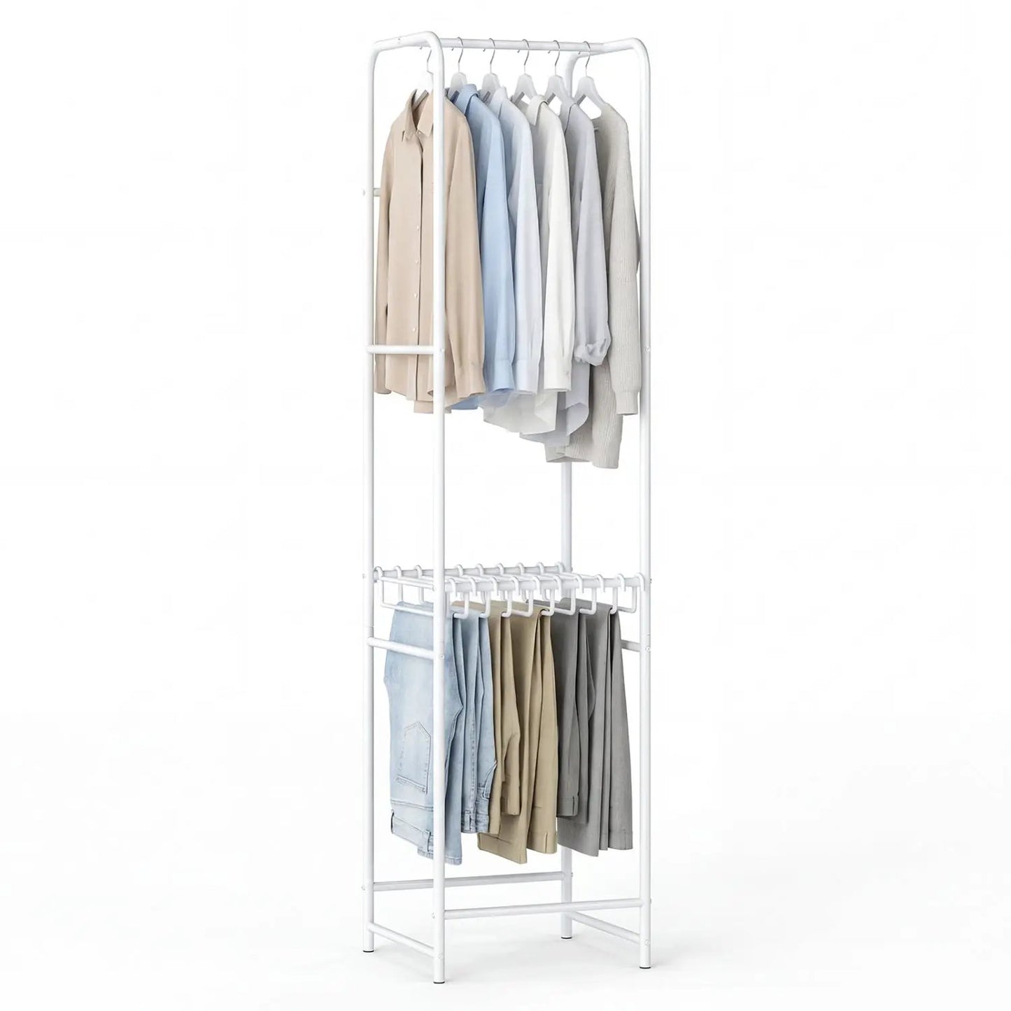 Freestanding Coat Rack With Eight Hanging Rods