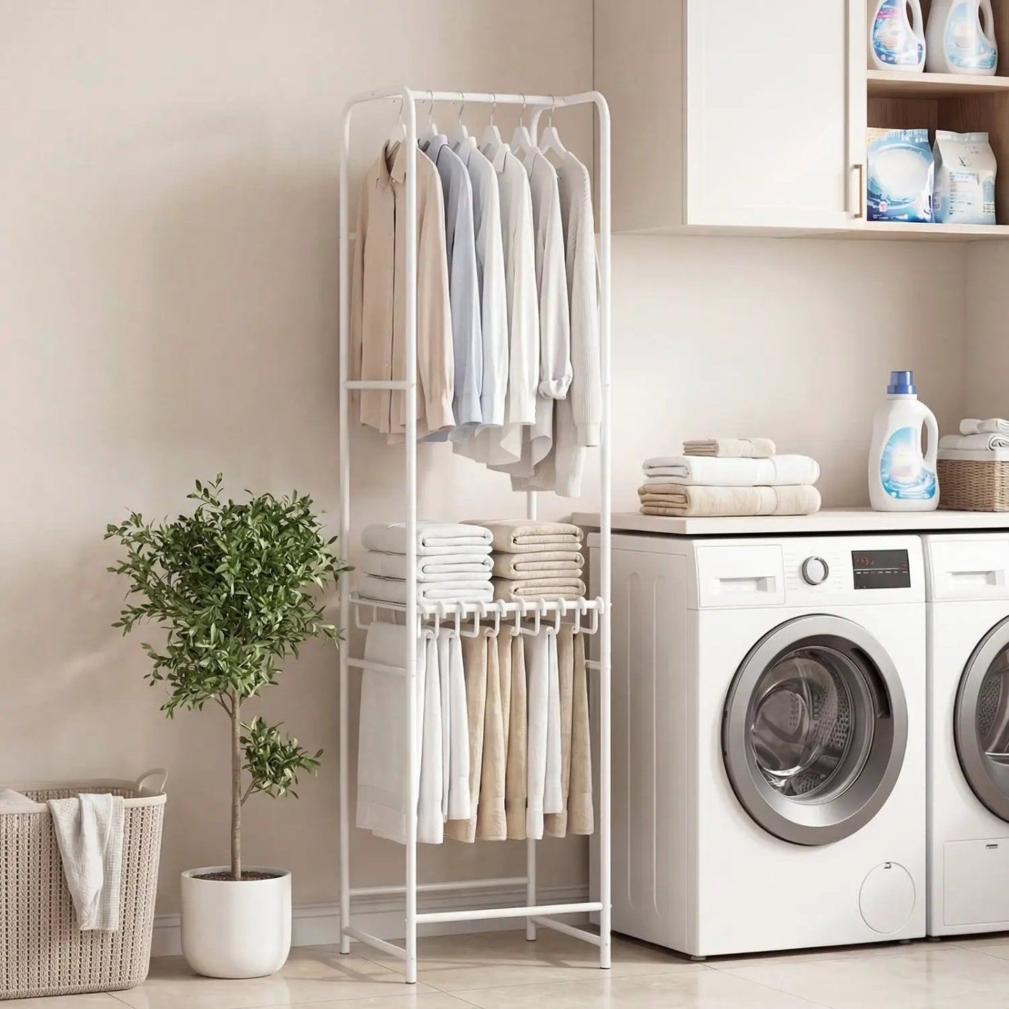 Freestanding Coat Rack With Eight Hanging Rods