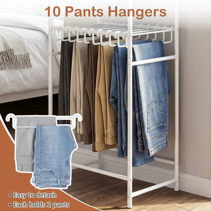 Freestanding Coat Rack With Eight Hanging Rods