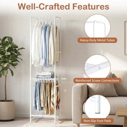 Freestanding Coat Rack With Eight Hanging Rods